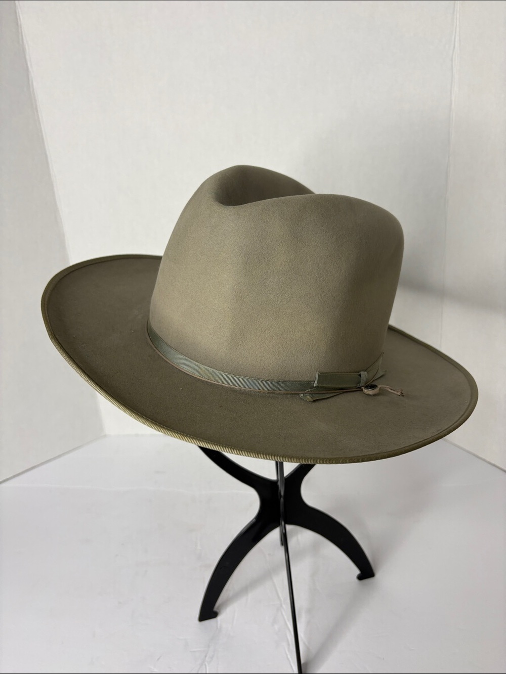 MINT 1940s STETSON Open Road Sovereign Fur Felt Hat w/ Shaper Brim Protector